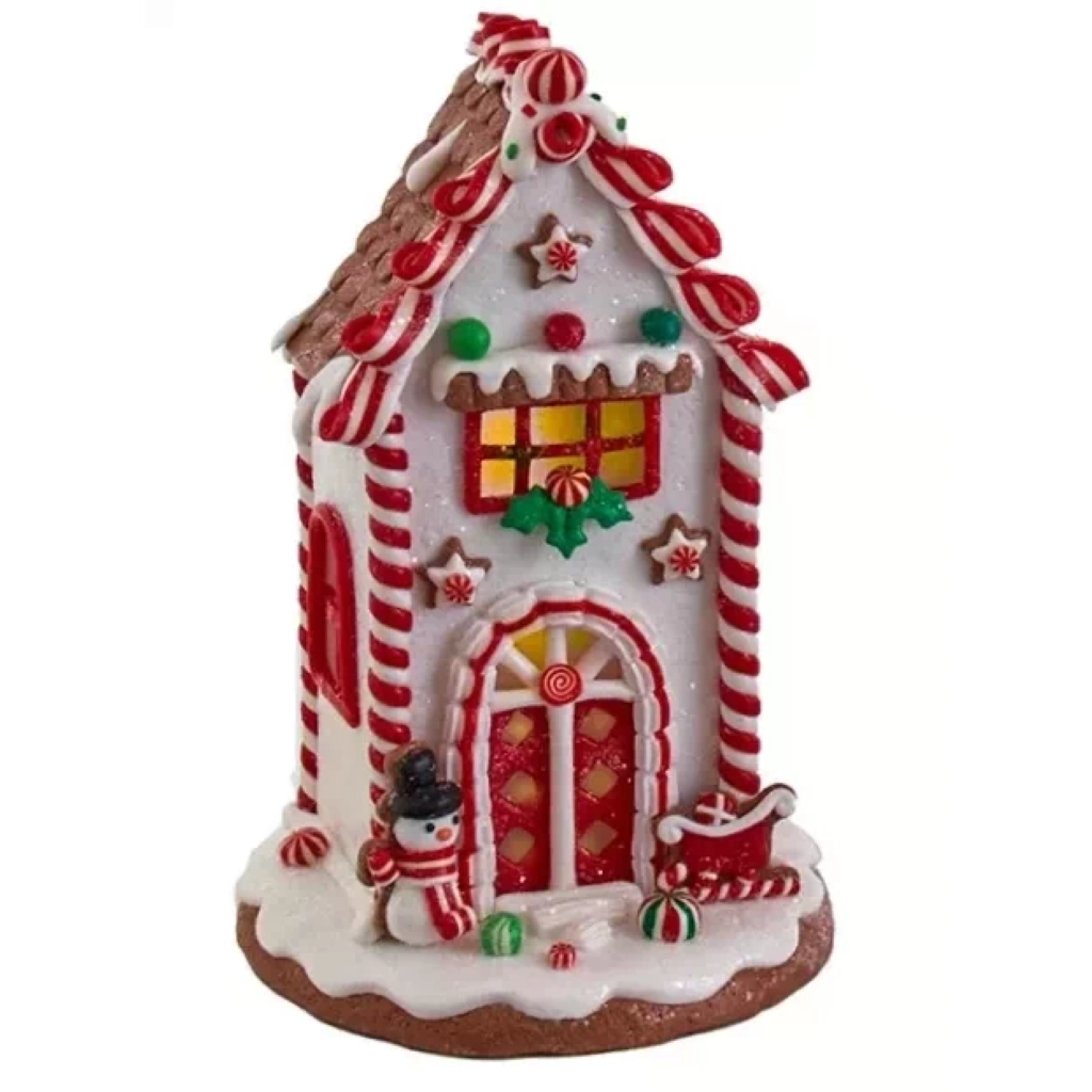 Snowman Gingerbread store light up House