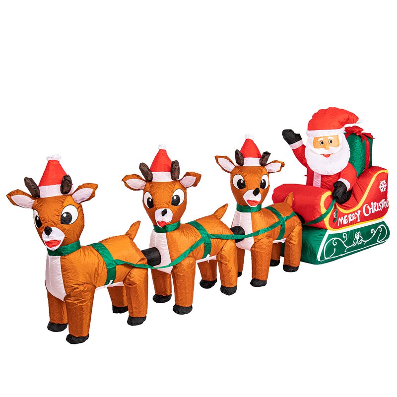 Santa with Reindeers hot Inflatable