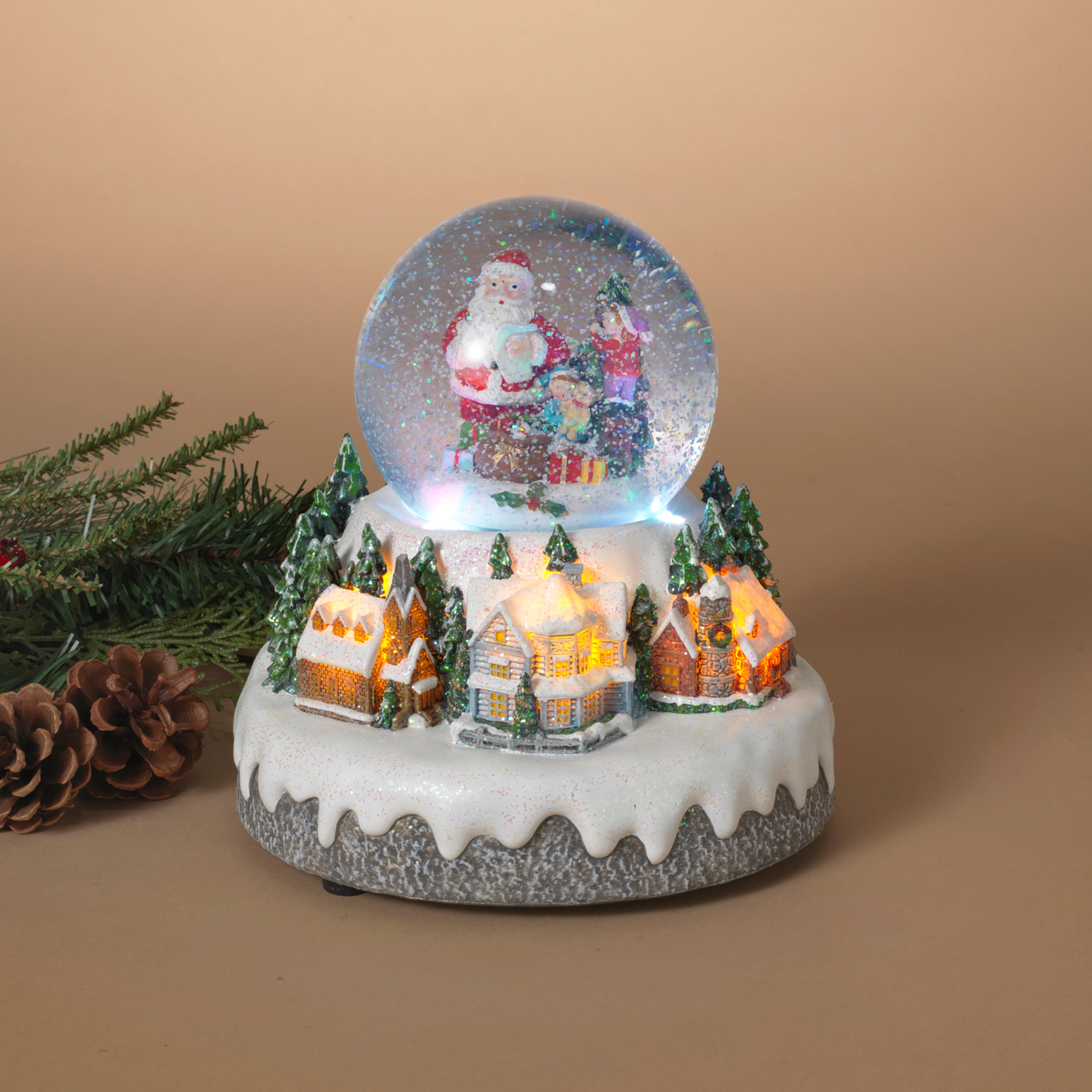 The Holiday Aisle® 12 LED Lantern With Rotating Christmas Scene, Faux  Snow, And Music