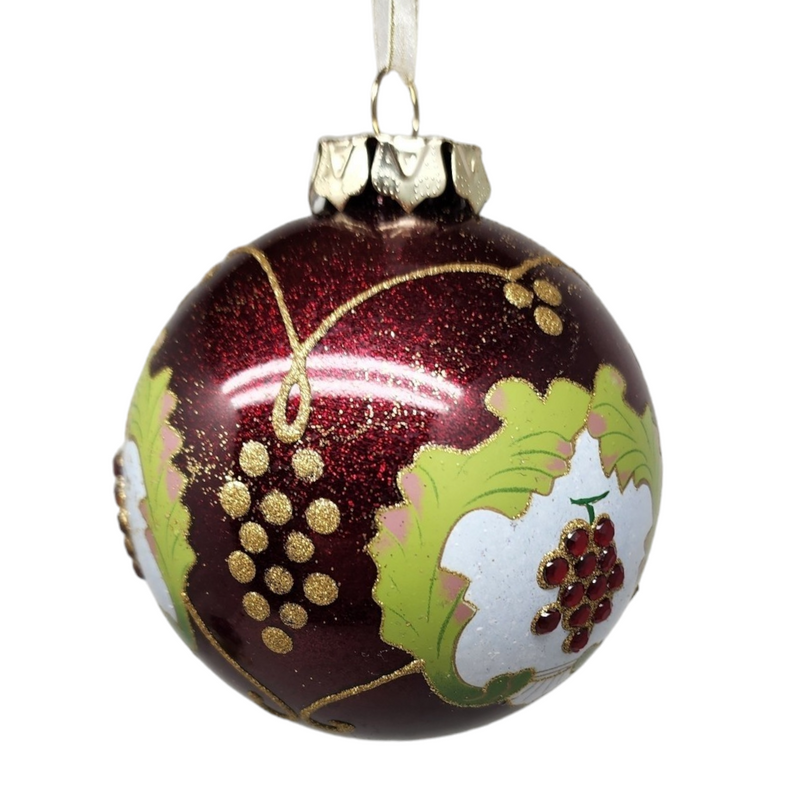 Grape Glass Ball Ornament -