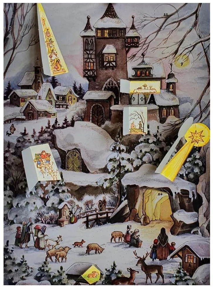 Glittered Advent Calendar - At the Castle