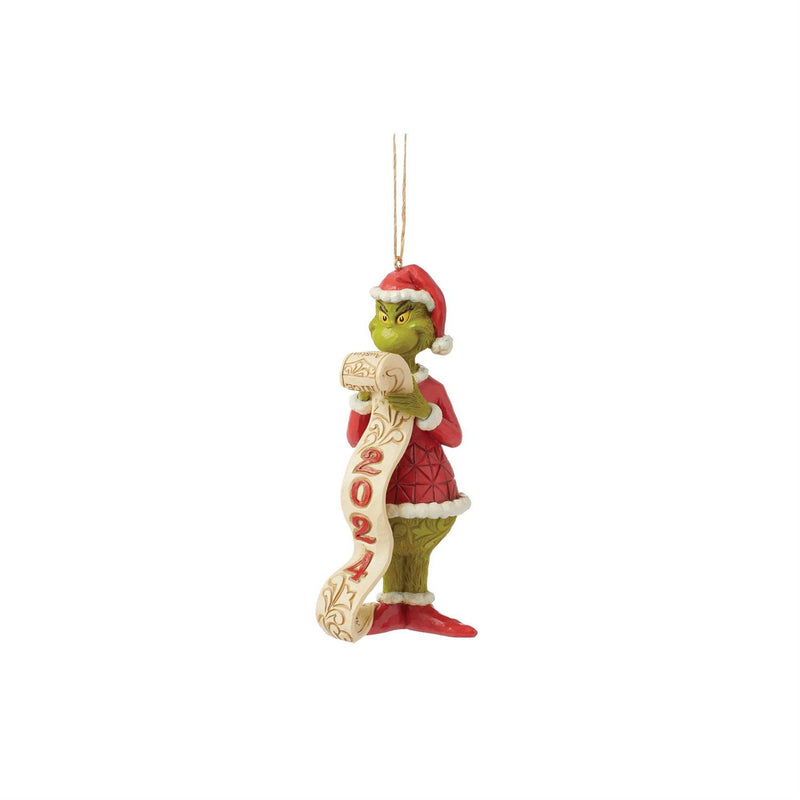 Dated 2024 Grinch Holding List Ornament