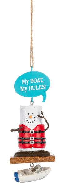 Smores Boating Ornament - My Boat, My Rules!