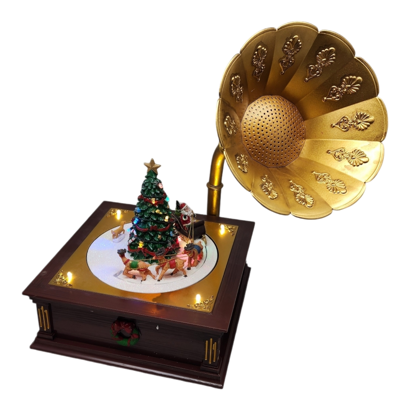 Lighted Musical Rotating Phonograph - 14 inch