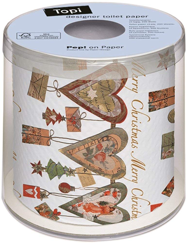 Christmas Design Toilet Paper Roll - Hearts