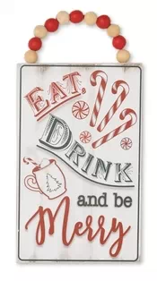 Wood Holiday Hanging Sign -