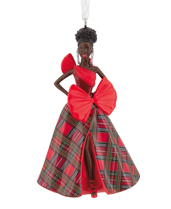 African American Holiday Barbie Ornament