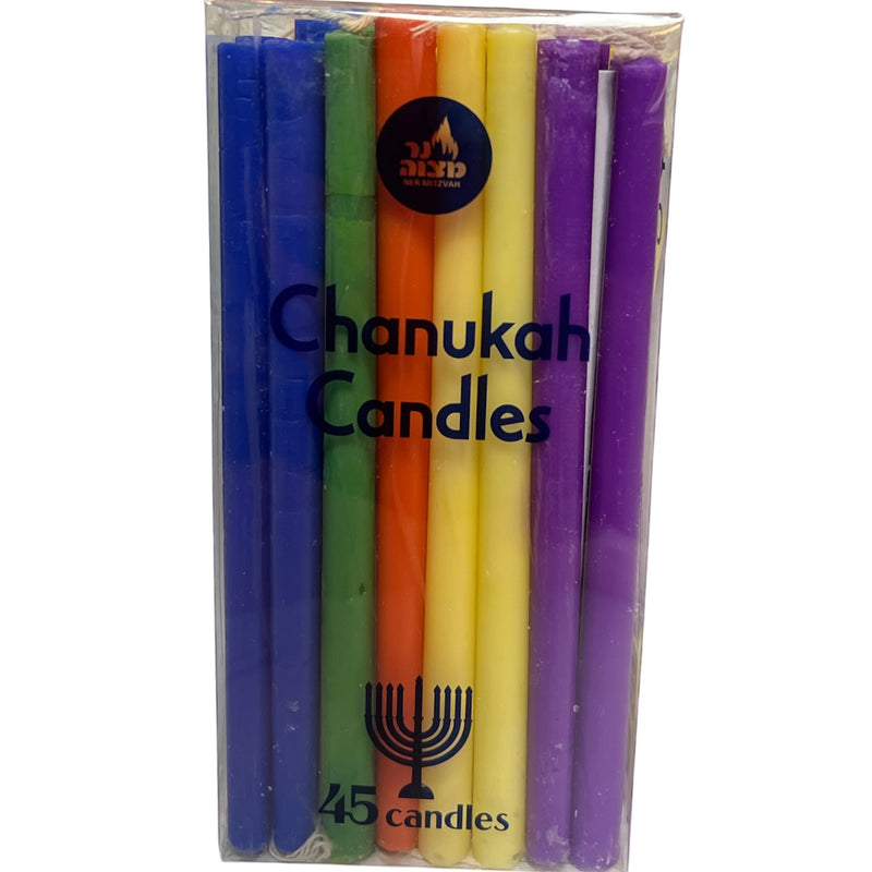 Chanukah Candles - Multi Color - Long