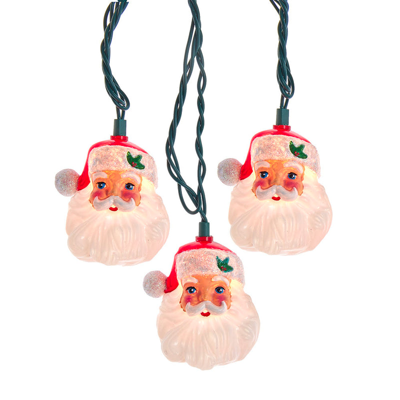 10-Light Santa Head Light Set