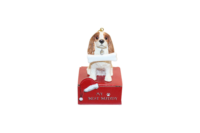 Cavalier King Charles with Bone Ornament