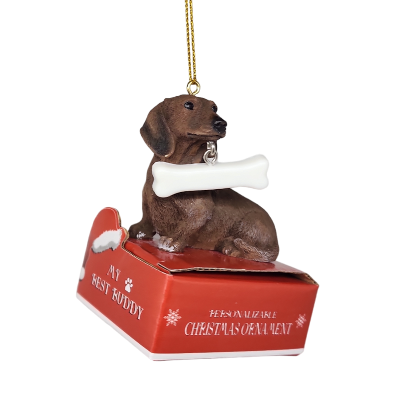 Dachshund with Bone Ornament