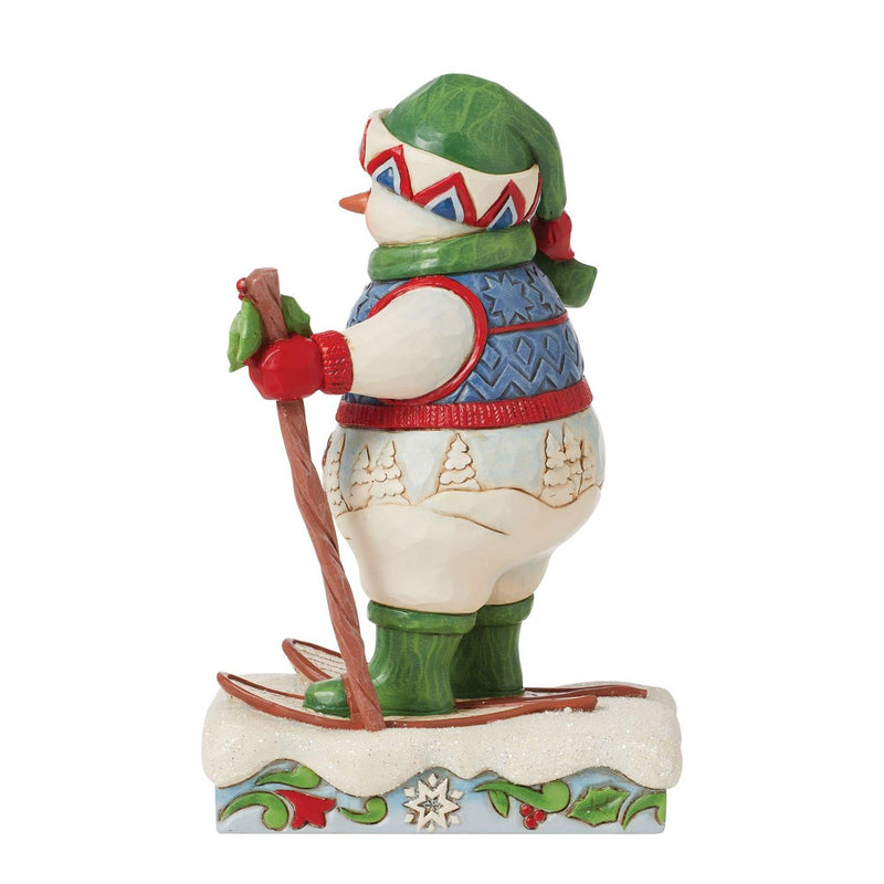 Snowman wearing Snowshoes Figurine