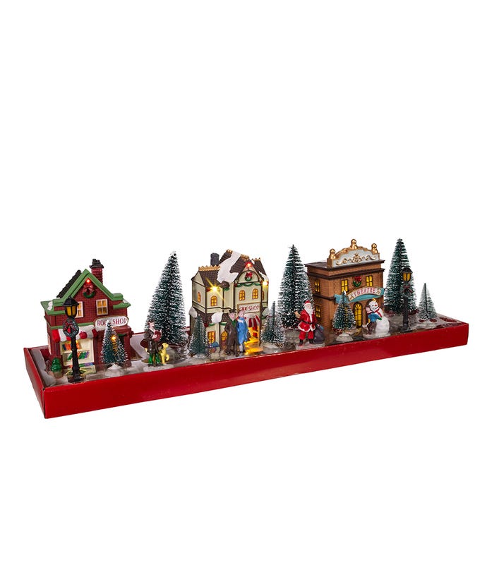 Battery-Operated LED Light-Up Christmas Village Set, 17-Pieces