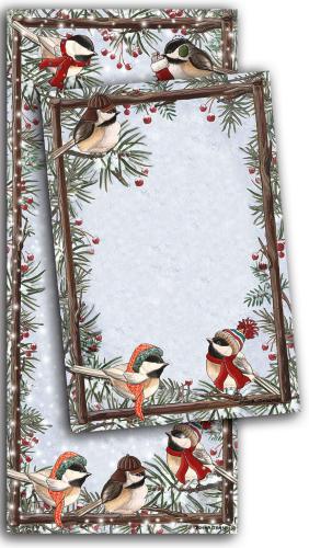 Deluxe List Pad Gift Set - Winter Chickadees