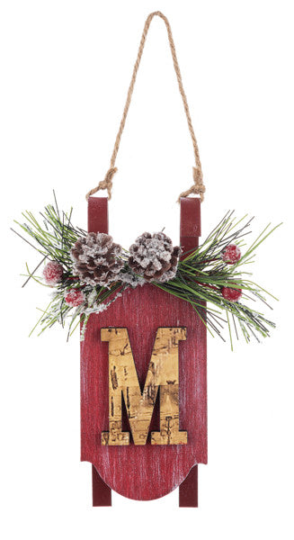 Monogram Sled Ornament -