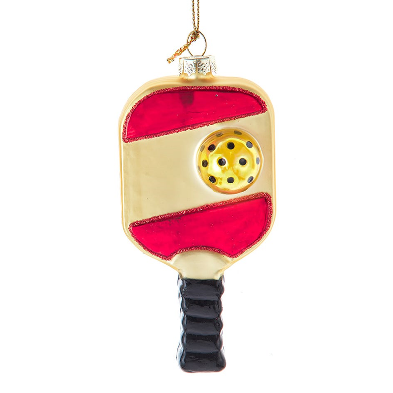 Glass Pickleball Ornament -