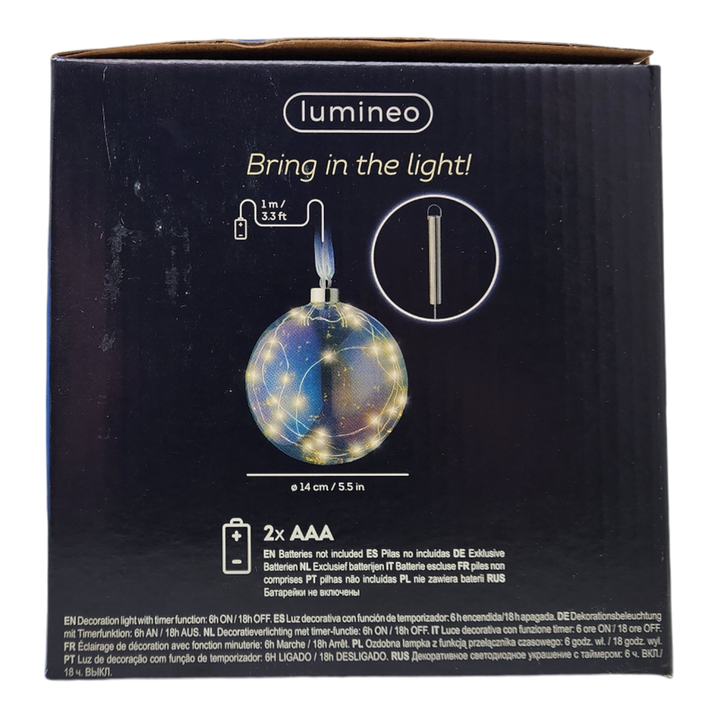 Micro LED Lighted Ball Ornament - Warm White