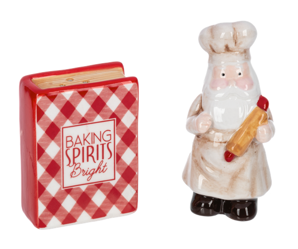 Baking Santa Salt & Pepper Shaker Set