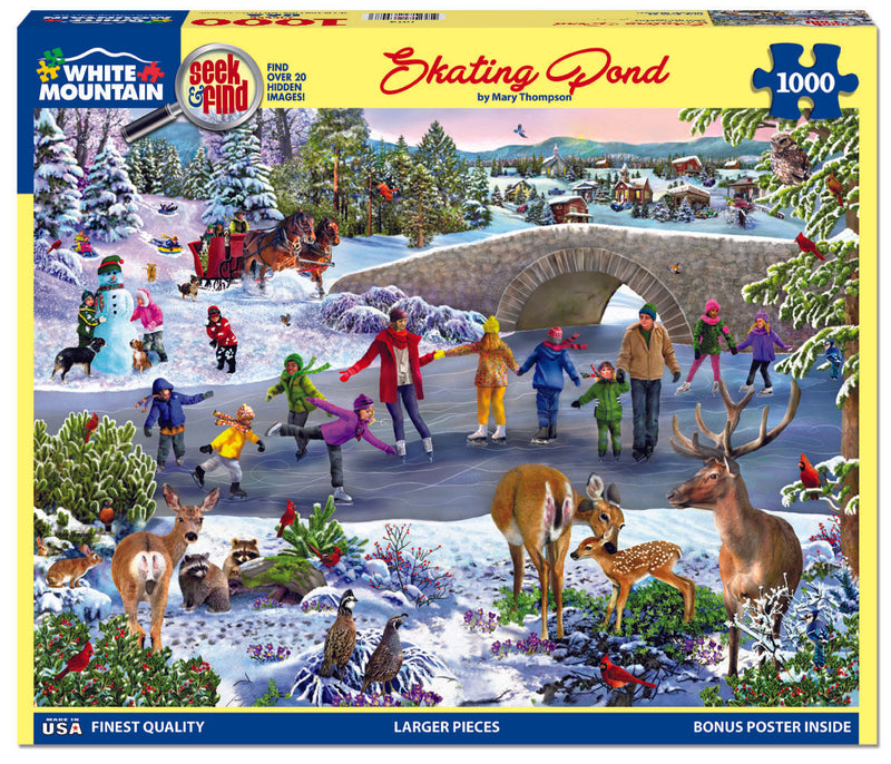 Skating Pond - Seek & Find - 1000 Piece Jigsaw Puzzle