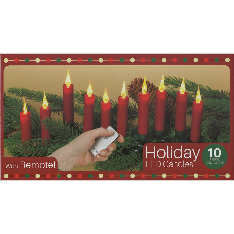 4 Inch LED Clip on Candle - 10 piece Set - Red