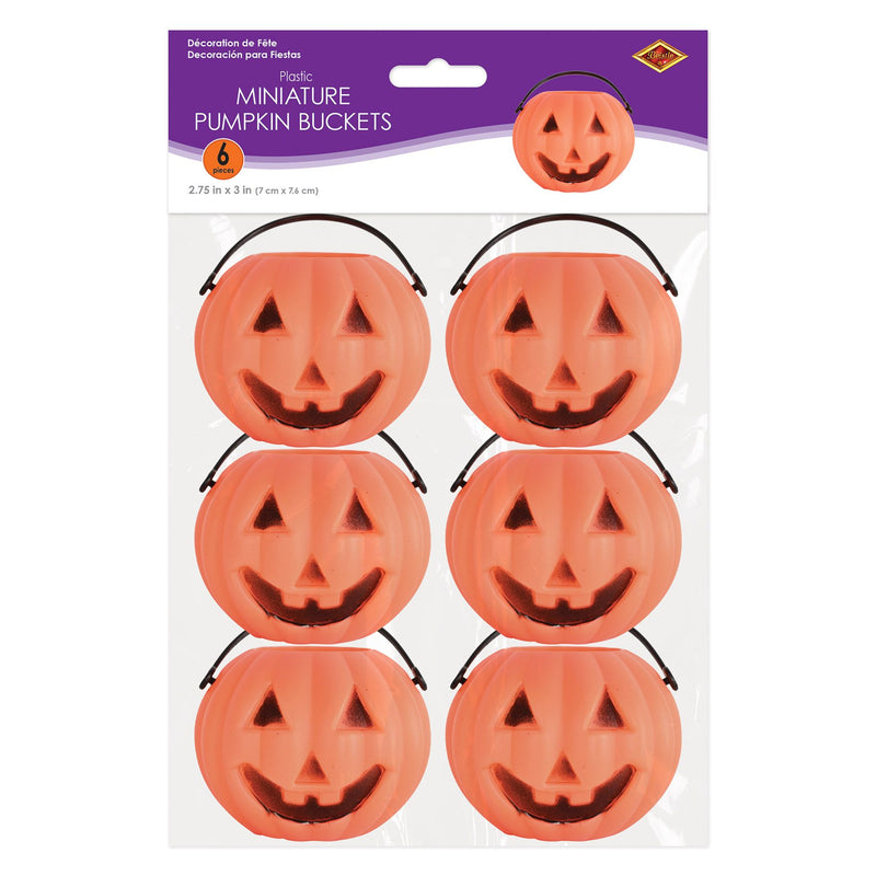 Plastic Miniature Pumpkin Buckets