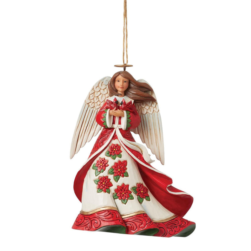 Christmas Poinsettia Angel Ornament