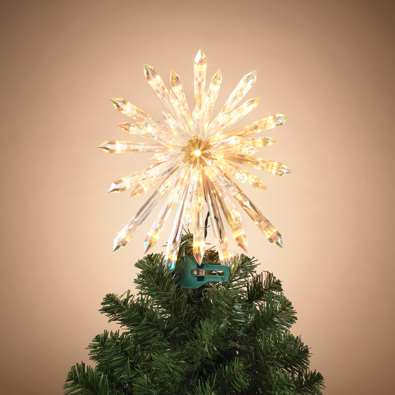 Lighted Acrylic Starburst Tree Topper with 50 Lights