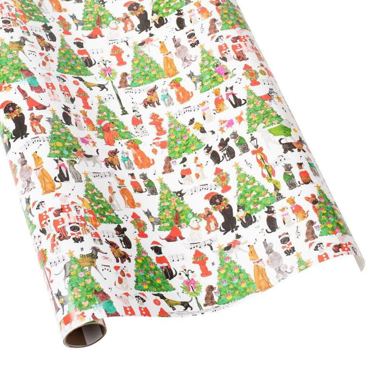 Caroling Pets Wrapping Paper - 30" x 8' Roll