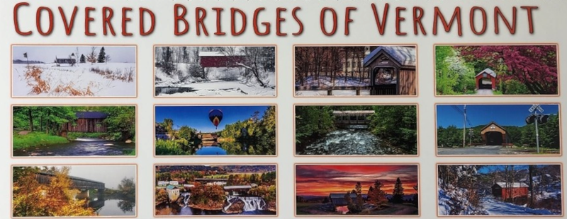 Vermont 2025 Covered Bridges Panoramic Wall Calendar