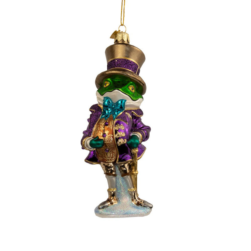 Bellissimo Glass Gentleman Frog Ornament