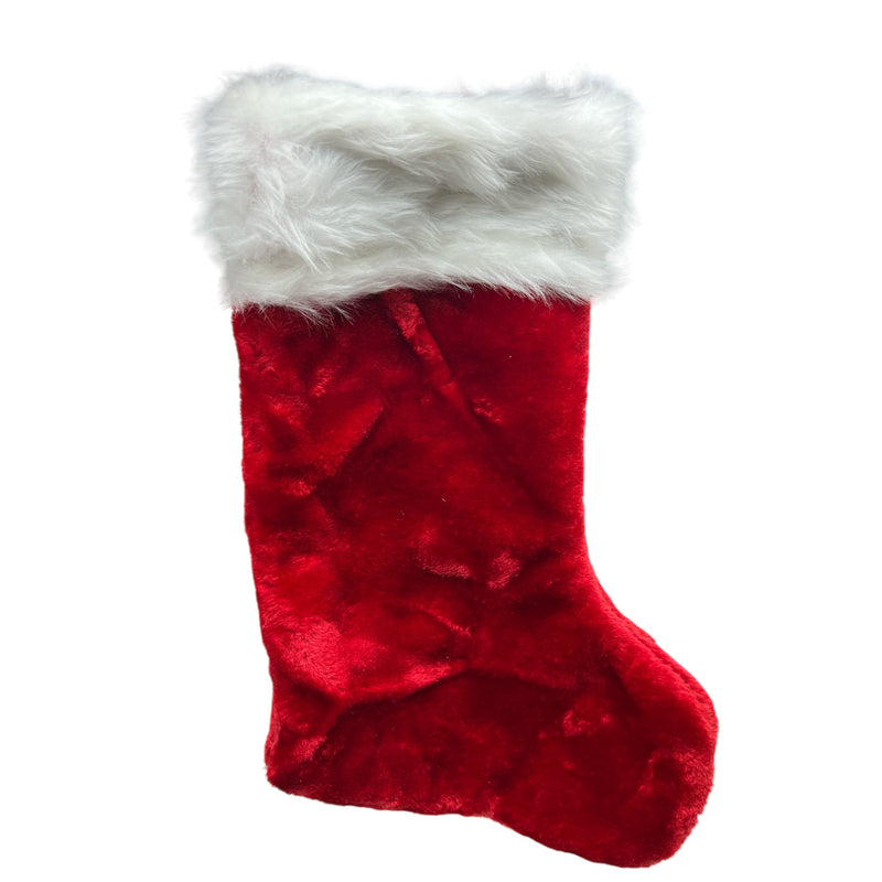 Luxury Plush Stocking with Fur Cuff