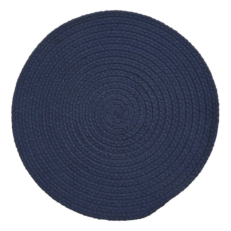 Essex Round Braided Placemat - Navy Blue