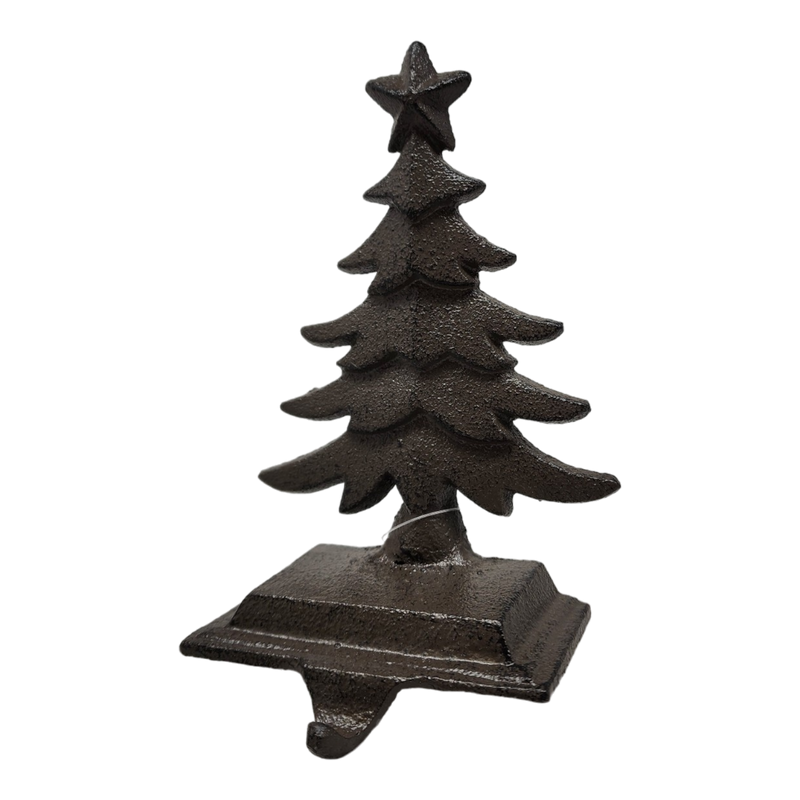 Iron Rustic Tree Stocking Holder - Brown