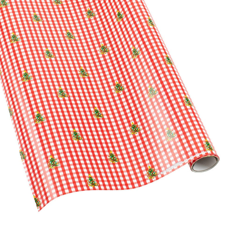 Christmas Tree Gingham Gift Wrapping Paper - 30" x 8' Roll