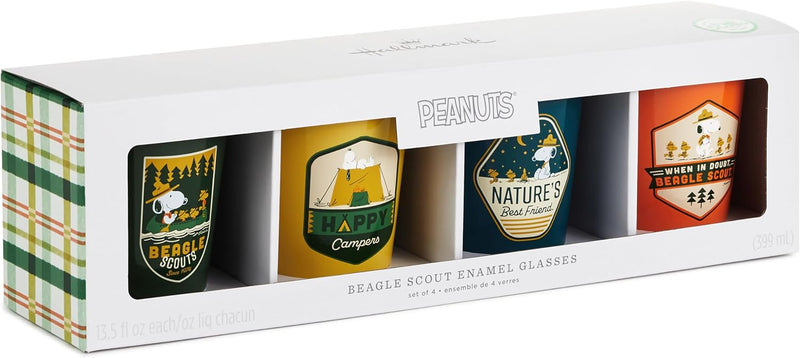 Beagle Scout Enamel Glasses - 4 Piece Set