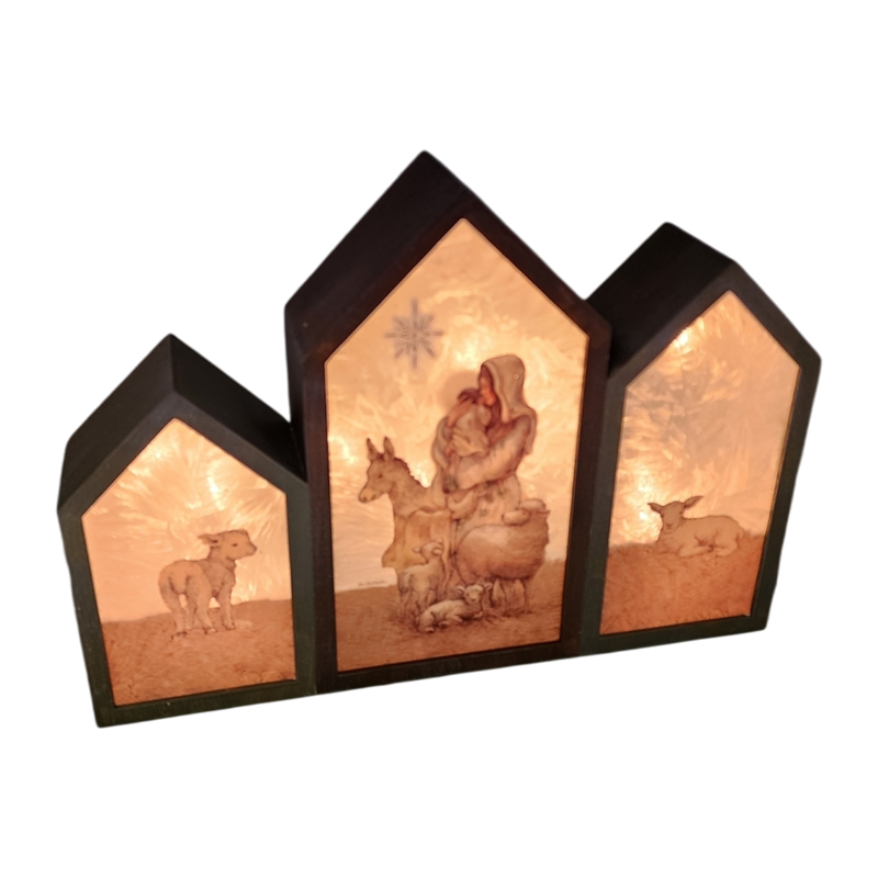 Madonna And Child Panel Lamp - Natural