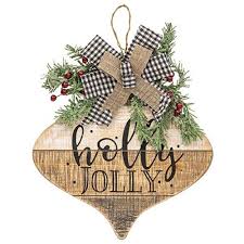 Slat Wood Christmas Wall Hanging -