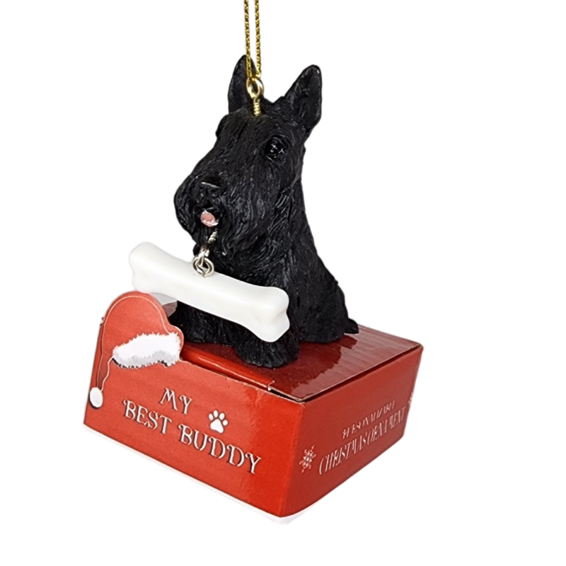 Scottie with Bone Ornament