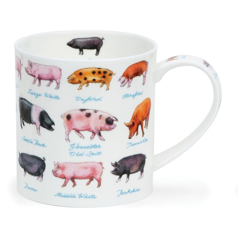 On The Farm - Pigs - Fine Bone China Mug Ornkey Style By Dunoon