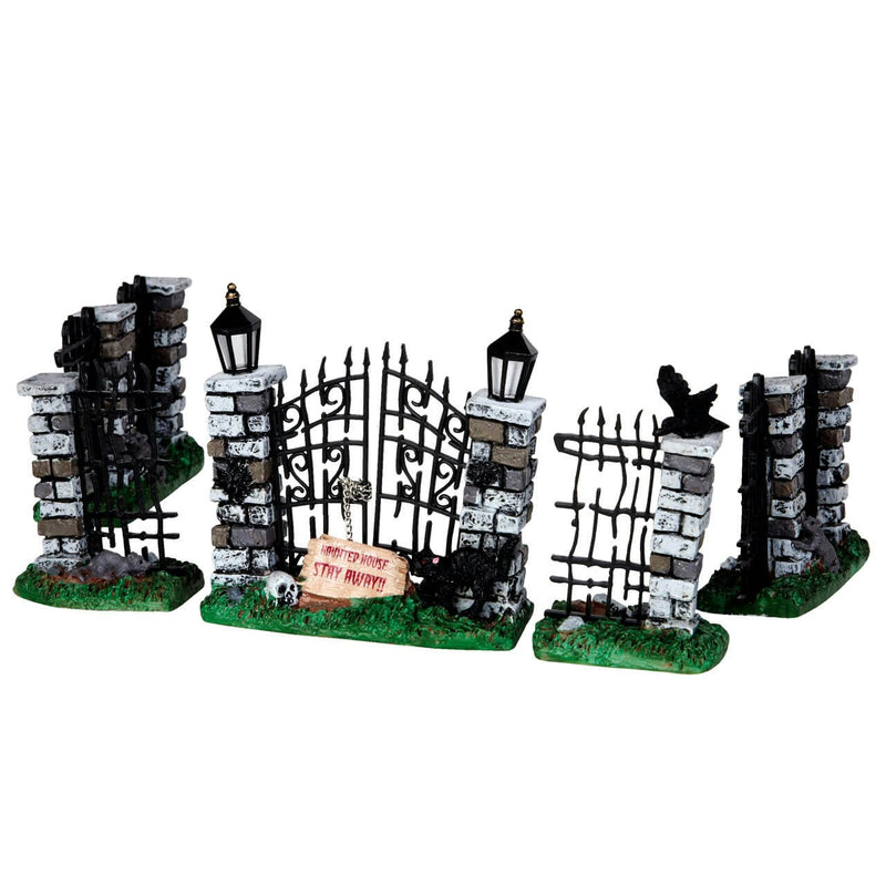 Spooky Iron Gate And Fence - 5 Piece Set