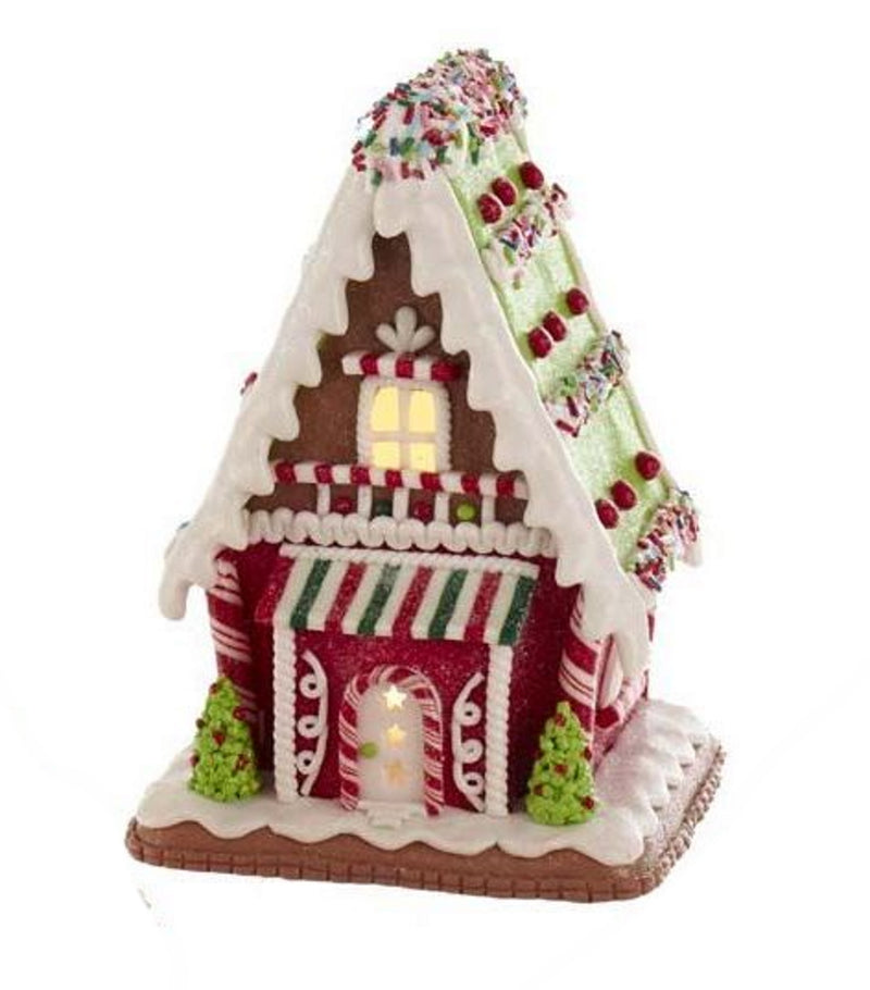 Holiday Gingerbread LED House - Tree in front