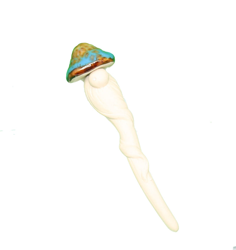 Stoneware Mushroom  Plant Stake - - The Country Christmas Loft