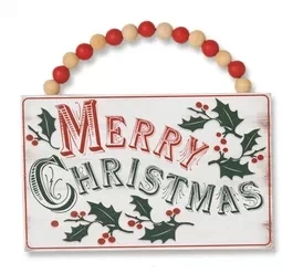 Wood Holiday Hanging Sign -