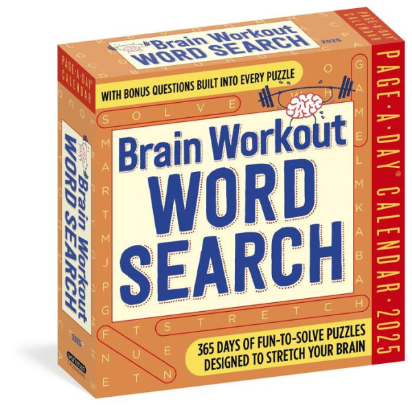 2025 Brain Workout Word Search Page A Day Desk Calendar