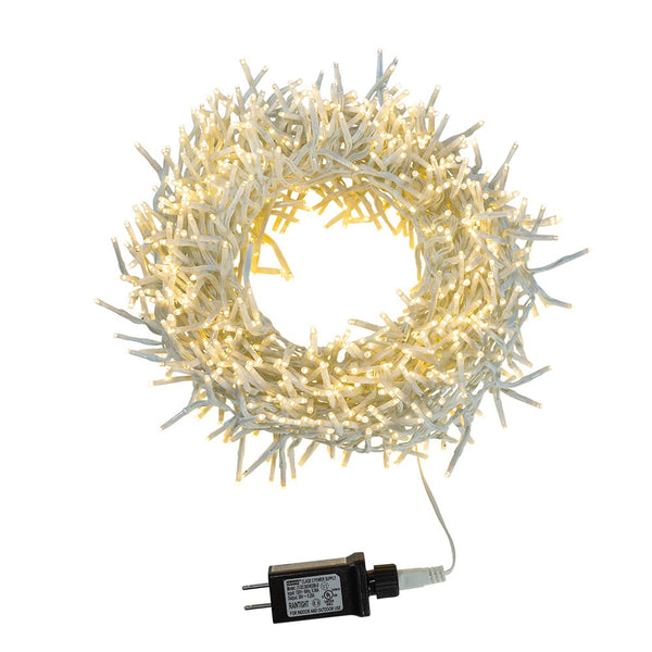 1000-Light Warm White LED Clear Wire Cluster Garland – The Country  Christmas Loft