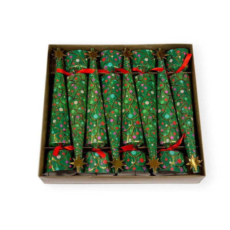 Merry And Bright Christmas Cone Crackers - 8 Per Box - 12 Inch