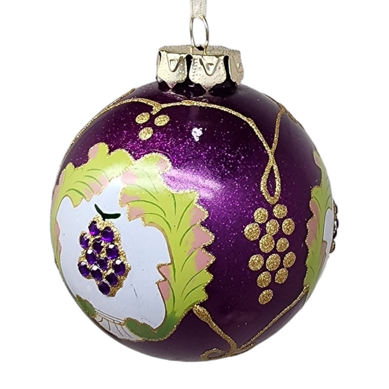 Grape Glass Ball Ornament -