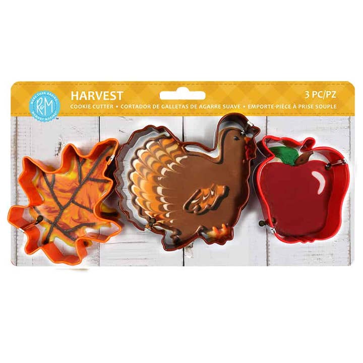 Harvest 3 Piece Color Cookie Cutter Carded Set