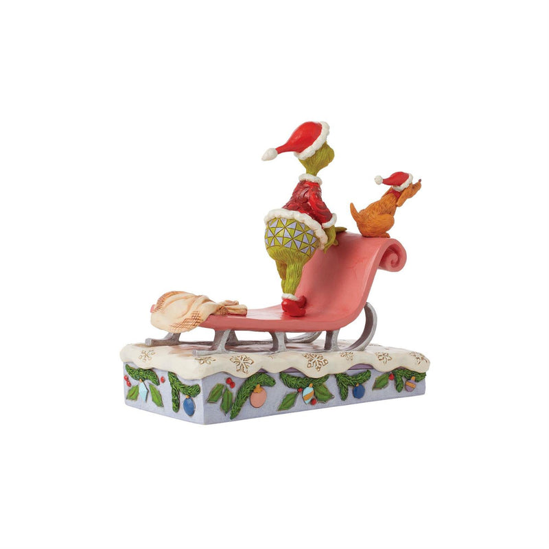 Jim Shore Grinch and Max on Sled Figurine