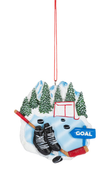 Hockey on a Pond Ornament